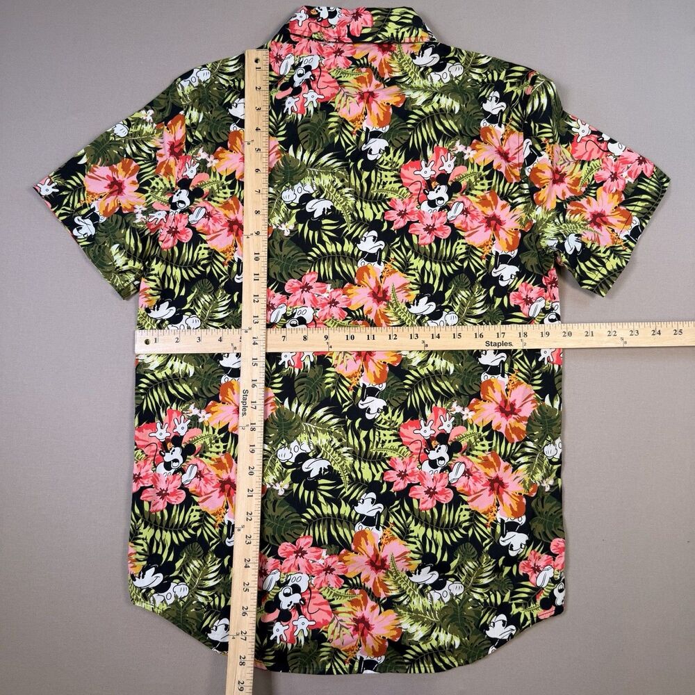 Disney Mickey Mouse Hawaiian Shirt Mens Small Floral Button Up Short Sleeve - Picture 6 of 8